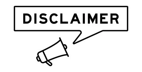 Megaphone icon with speech bubble in word disclaimer on white background Stock Illustration