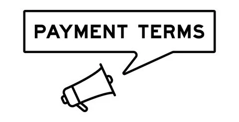 Megaphone icon with speech bubble in word payment terms on white background Ilustração Stock
