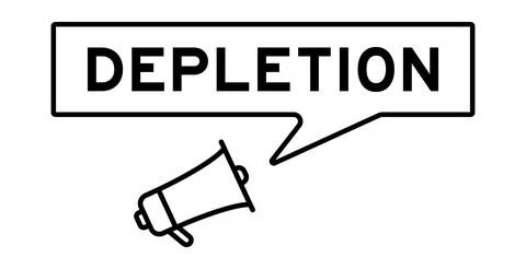 Megaphone icon with speech bubble in word depletion on white background Stock Illustration