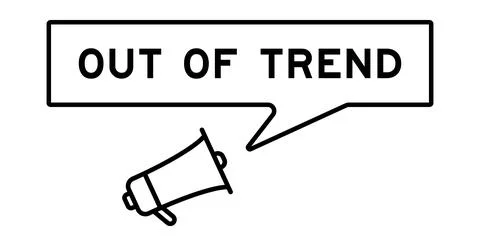 Megaphone icon with speech bubble in word out of trend on white background Stock Illustration