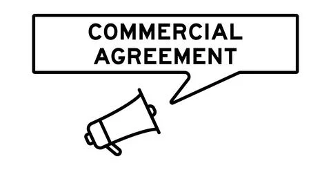 Megaphone icon with speech bubble in word commercial agreement on white bac.. Stock Illustration