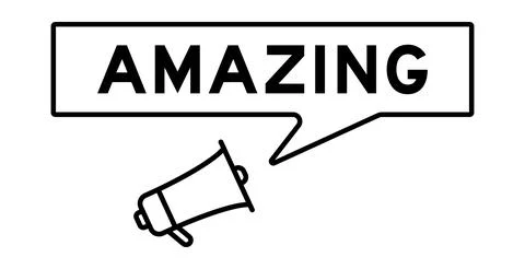 Megaphone icon with speech bubble in word amazing on white background Stock Illustration