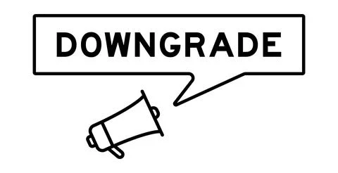 Megaphone icon with speech bubble in word downgrade on white background Stock Illustration