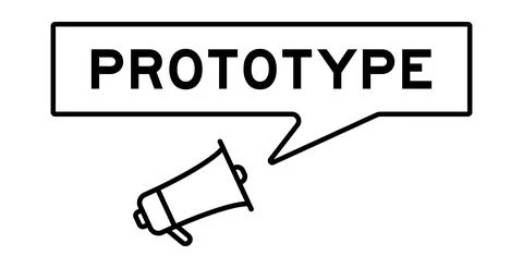 Megaphone icon with speech bubble in word prototype on white background Stock Illustration