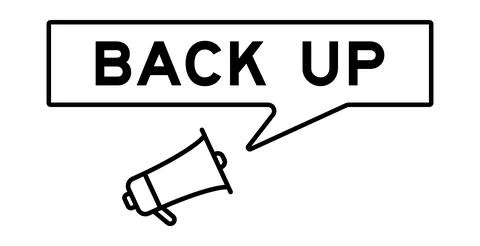 Megaphone icon with speech bubble in word back up on white background Stock Illustration