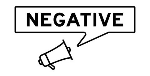 Megaphone icon with speech bubble in word negative on white background Illustrazione stock