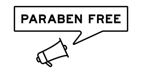Megaphone icon with speech bubble in word paraben free on white background Stock Illustration