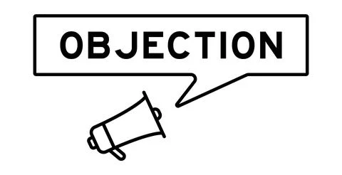Megaphone icon with speech bubble in word objection on white background Stock Illustration