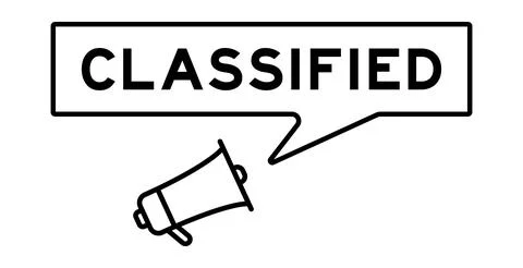 Megaphone icon with speech bubble in word classified on white background イラスト素材