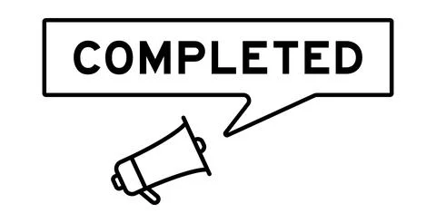 Megaphone icon with speech bubble in word completed on white background Stock Illustration