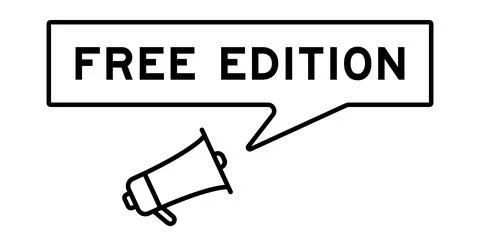 Megaphone icon with speech bubble in word free edition on white background Illustrazione stock