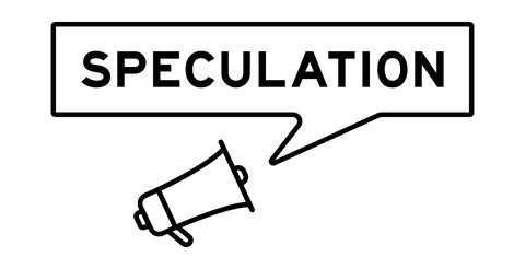 Megaphone icon with speech bubble in word speculation on white background 스톡 일러스트