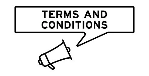 Megaphone icon with speech bubble in word terms and conditions on white bac.. 스톡 일러스트