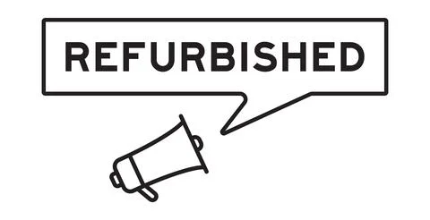 Megaphone icon with speech bubble in word refurbished on white background Stock Illustration