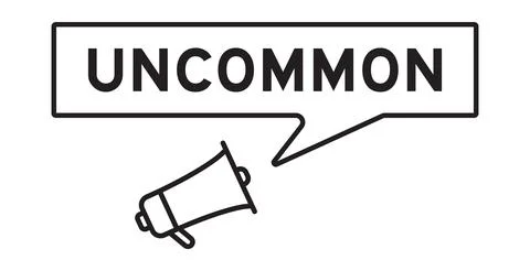 Megaphone icon with speech bubble in word uncommon on white background Stock Illustration