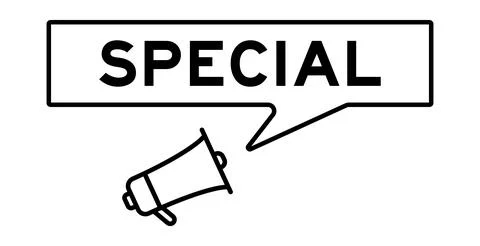 Megaphone icon with speech bubble in word special on white background Stock Illustration
