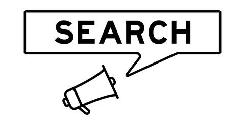Megaphone icon with speech bubble in word search on white background Stock-Illustration