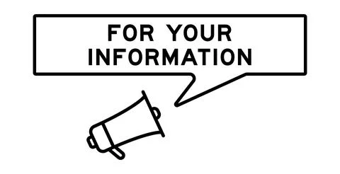 Megaphone icon with speech bubble in word for your information on white bac.. Stock Illustration