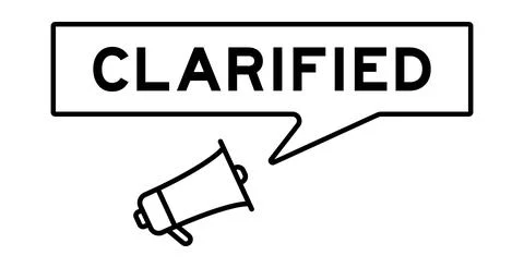 Megaphone icon with speech bubble in word clarified on white background Stock Illustration
