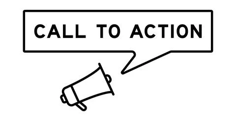Megaphone icon with speech bubble in word call to action on white background Stock Illustration