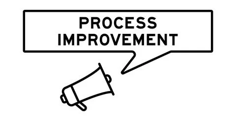 Megaphone icon with speech bubble in word process improvement on white back.. Stock Illustration