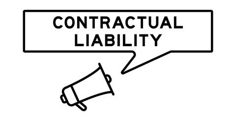 Megaphone icon with speech bubble in word contractual liability on white ba.. イラスト素材