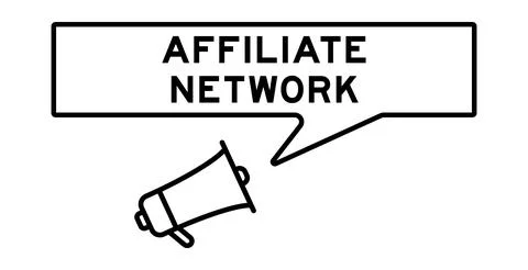 Megaphone icon with speech bubble in word affiliate network on white backgrou Stock Illustration