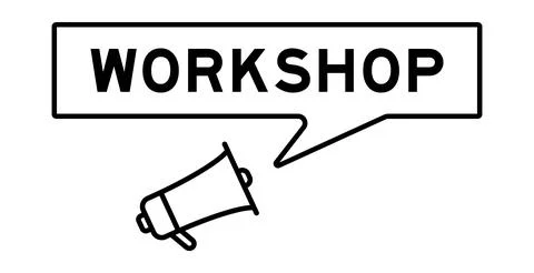Megaphone icon with speech bubble in word workshop on white background イラスト素材