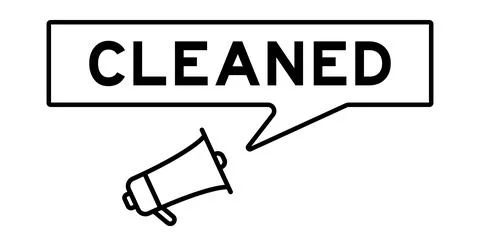 Megaphone icon with speech bubble in word cleaned on white background Illustrazione stock