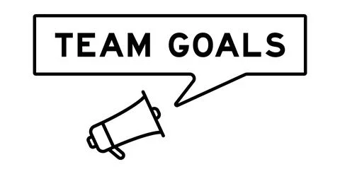 Megaphone icon with speech bubble in word team goals on white background Stock Illustration