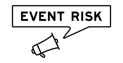 Megaphone icon with speech bubble in word event risk on white background 스톡 일러스트