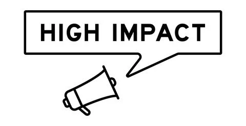 Megaphone icon with speech bubble in word high impact on white background 스톡 일러스트
