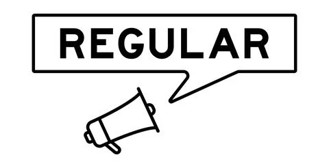 Megaphone icon with speech bubble in word regular on white background Stock Illustration