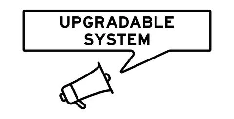 Megaphone icon with speech bubble in word upgradable system on white backgrou イラスト素材