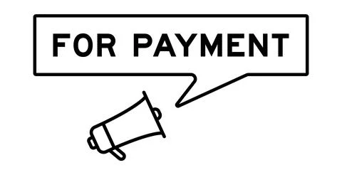 Megaphone icon with speech bubble in word for payment on white background Illustrazione stock