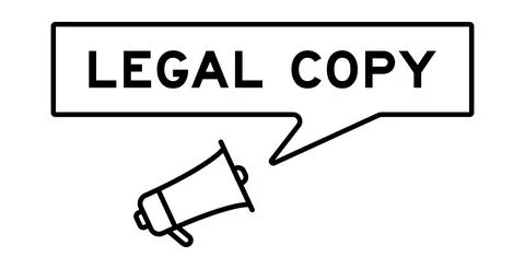 Megaphone icon with speech bubble in word legal copy on white background Stockillustratie