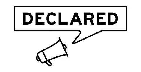 Megaphone icon with speech bubble in word declared on white background Stock Illustration