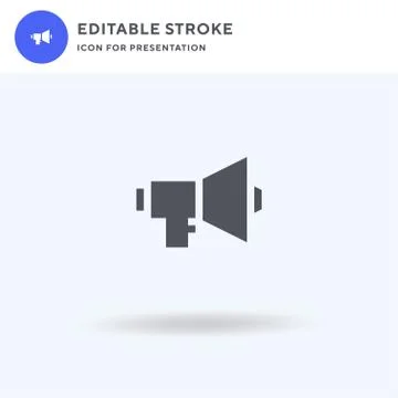 Megaphone icon vector, filled flat sign, solid pictogram isolated on white, l Stock Illustration