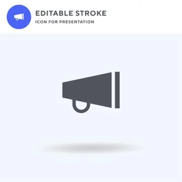 Megaphone icon vector, filled flat sign, solid pictogram isolated on white, l Stock Illustration
