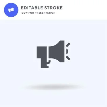 Megaphone icon vector, filled flat sign, solid pictogram isolated on white, l イラスト素材