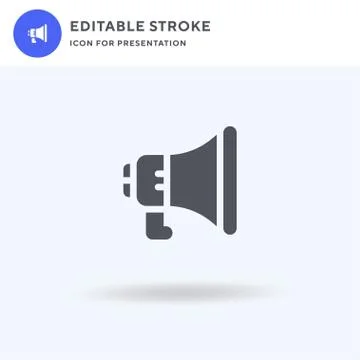 Megaphone icon vector, filled flat sign, solid pictogram isolated on white, l イラスト素材