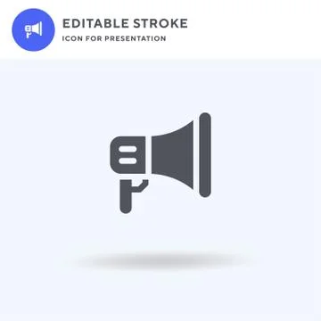 Megaphone icon vector, filled flat sign, solid pictogram isolated on white, l Stock Illustration