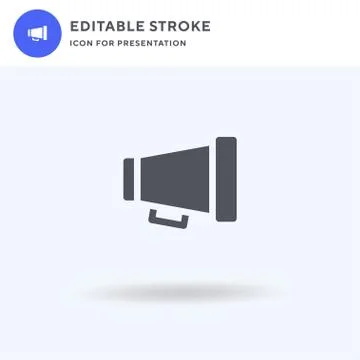 Megaphone icon vector, filled flat sign, solid pictogram isolated on white, l Stock Illustration