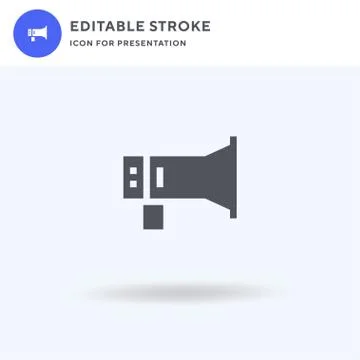 Megaphone icon vector, filled flat sign, solid pictogram isolated on white, logo イラスト素材