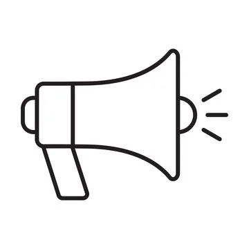 Megaphone icon vector on white background for graphic design, logo, website, Illustrazione stock