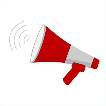 Megaphone icon on white background. Flat illustration. Stock Illustration