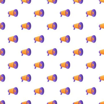 Megaphone icons forming a seamless pattern on a white background Stock Illustration