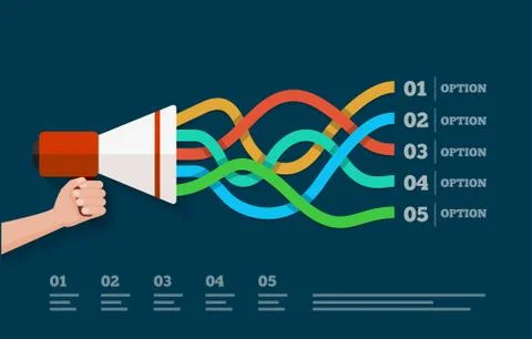 Megaphone infographic Stock Illustration