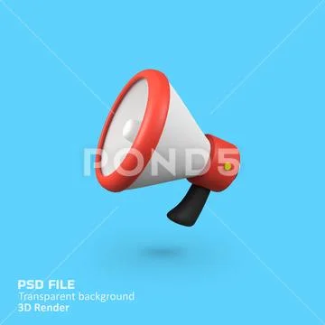 Megaphone isolated 3d render icon illustration PSD Template