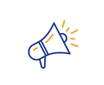 Megaphone line icon. Advertisement device sign. Brand ambassador. Vector Stock Illustration